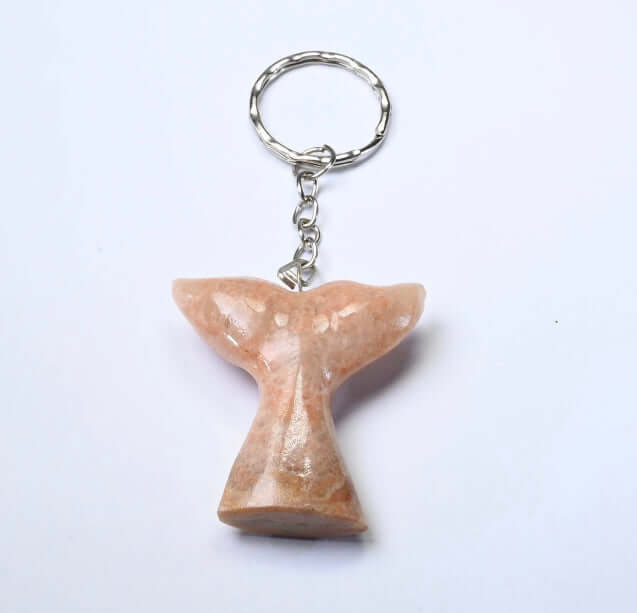 Banded Marble Whale Tail - Keychain