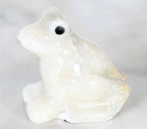 Banded White Onyx Frog - 2”